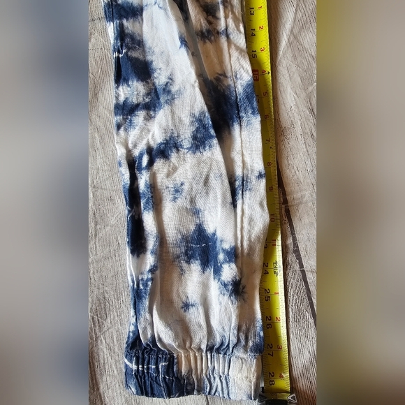 Rachel Zoe Women Size Large 100% Linen Pull On Tie Dye Lightweight Jogger Pants - Picture 7 of 8